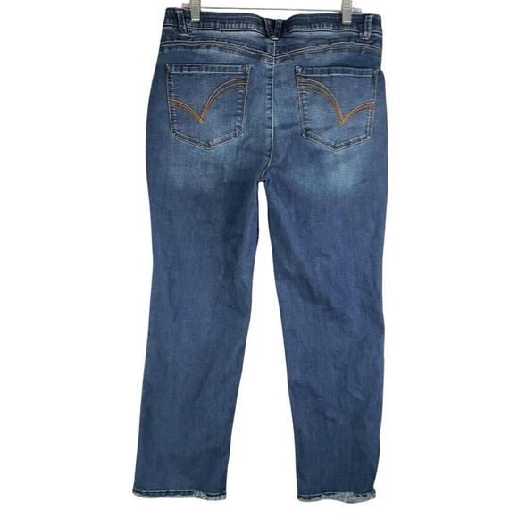 Democracy Jeans Ab Solution Womens Size 14 Blue Denim High Rise Straight - Picture 3 of 11